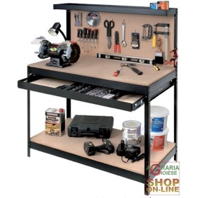 BANCO DA LAVORO CON PANNELLO FORATO CM. 121 x 61 x 150H BANCO DA LAVORO CON PANNELLO FORATO CM. 121 x 61 x 150H