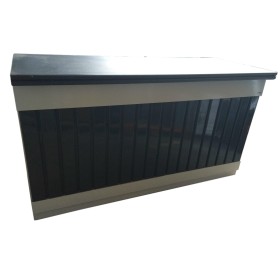 BANCO VENDITA BANCONE IN METALLO CON RIPIANO RIVESTITO IN LEGNO CM. 200 BANCO VENDITA BANCONE IN METALLO CON RIPIANO RIVESTITO IN LEGNO