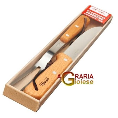 OPINEL SET DUO CUȚIT ȘI FURCULIȚĂ PENTRU GRATAR