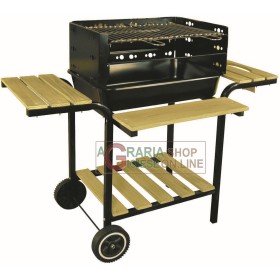GRILĂ DIN OȚEL BARBECUE A CARBONE CU INSERȚII DIN LEMN MOD. OS1312 GRILĂ DIN OȚEL BARBECUE A CARBONE CU INSERȚII DIN LEMN MOD.