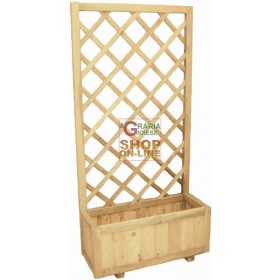 PANNELLO GRIGLIATO IN LEGNO GARDENIA CON FIORIERA 30x75x150h.