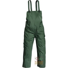 PANTALONE CON PETTORINA PVC BISPALMATO VERDE TG M L XL XXL