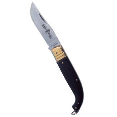 Paolucci Coltello Scarperia manico nero testine in ottone lama