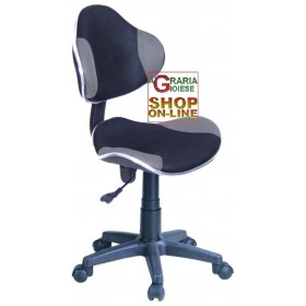 POLTRONA PER UFFICIO GIREVOLE NEW ELVY NERA-GRIGIA POLTRONA PER UFFICIO GIREVOLE NEW ELVY NERA-GRIGIA