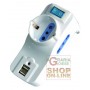 SOCKET ADTRIPLU 10/16A CU COMUTATOR SCHUKO ȘI 2 USB ROTATIV