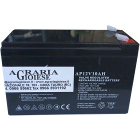 BATTERIA PER POMPA HURRICANE STOCKER AL PIOMBO RICARICABILE ERMETICA 12 VOLT 10Ah BATTERIA PER POMPA HURRICANE STOCKER AL PIOMBO RICARICABILE