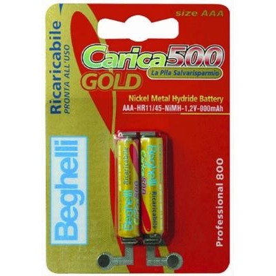 BEGHELLI BATTERIE RICARICABILI GOLD MINISTILO PZ. 2