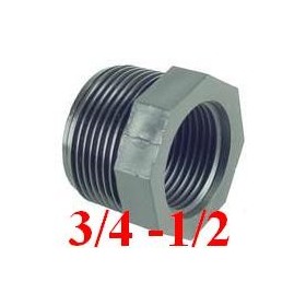 RIDUZIONE FILETTATA NERA M/F 3/4-1/2