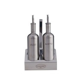 SANSONE STAND 2 POSTI OLIO ACETO BOTTIGLIE INOX CL. 25