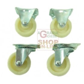 SET DE 4 ROȚI ÎN NAILON DIAM. 40 MM.