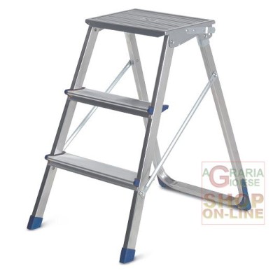 SGABELLO GIMI PIUMA IN ALLUMINIO CON PIEDINI ANTISCIVOLO GRADINI - Main Image