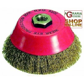 SPAZZOLA A TAZZA FIRE ONDULATE FILET 14MA MM. 100