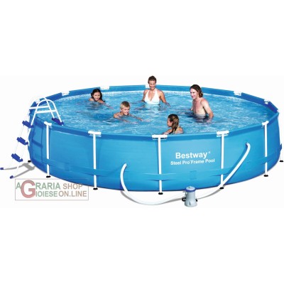 BESTWAY 56066 PISCINA CON TELAIO COMPLETA DIAM.457X91h