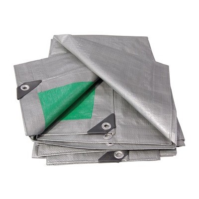 TELO OCCHIELLATO PESANTE GR. 180 MQ COLORE VERDE-GRIGIO MT. 5x8