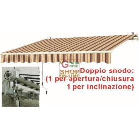 TENDA DA SOLE CON BRACCIA RETRATTILI BIANCA ROSSA CM.295X200