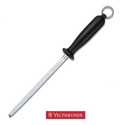 VICTORINOX ACCIAINO PER CUCINA TONDO MANICO NERO CM. 22 7.8013