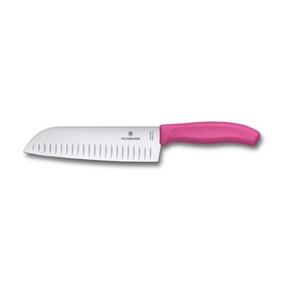 VICTORINOX COLELLO CUCINA SANTOKU MANICO FIBROX ROSA