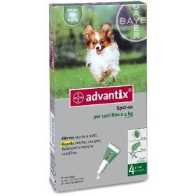 ADVANTIX ANTIPARASSITARIO PULCI ZECCHE TRIPLA AZIONE PER CANI FINO KG. 4 ADVANTIX ANTIPARASSITARIO PULCI ZECCHE TRIPLA AZIONE PER CANI