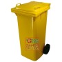 BIDONE NETTEZZA URBANA QUADRATO CON RUOTE LT. 120 GIALLO