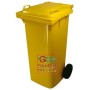 BIDONE NETTEZZA URBANA QUADRATO CON RUOTE LT. 120 GIALLO