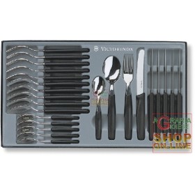 VICTORINOX SCATOLE 24 POSATE CON MANICO NERO VICTORINOX SCATOLE 24 POSATE CON MANICO NERO