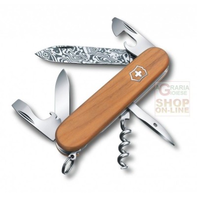 VICTORINOX SPARTAN DAMASCATO CON GUANCIALI IN TASSO COLTELLO DA