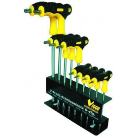 VIGOR SERIA CHIAVI TORX 9PCS IMPUGNATURA T