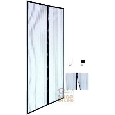 ZANZARIERA A STRISCE MAGNETIC A 2 BANDELLE NERA CM. 120X240