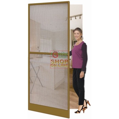 ZANZARIERA AD ANTA PER PORTA IN BRONZO CM. 100X240