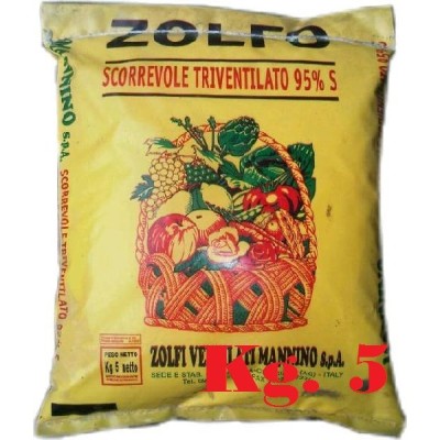 ZOLFO GIALLO TRIVENTILATO SCORREVOLE 95% KG. 5 MANNINO