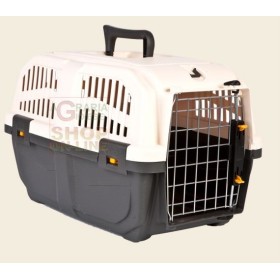 TRANSPORTATOR PENTRU CANI MICI TAGLIA ȘI PISICI SKUDO 2 CU FIER GRATING CM. 55 x 36 x 35.6 TRANSPORTATOR PENTRU CANI MICI TAGLIA ȘI PISICI SKUDO 2 CU FIER