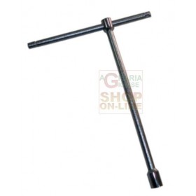 CHIAVE FISSA A T CON ESECUZUINE CROMATA E SPINA SFILABILE MM. 17