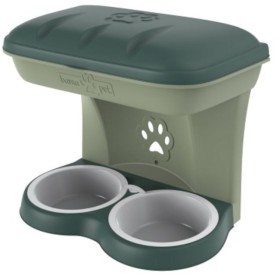 Dog castron Bama Food Stand kit de culoare verde pentru a atârna pe perete Dog castron Bama Food Stand kit de culoare verde pentru a