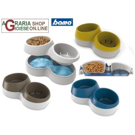 Bol dublu de alimentare și rezervă de apă Bama Pebble Cm mare. 44x27x12h Bol dublu de alimentare și rezervă de apă Bama Pebble Cm mare.