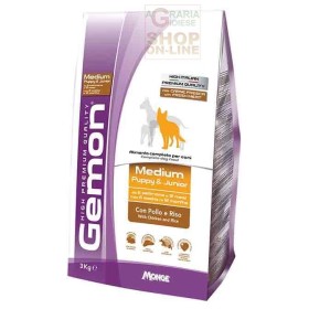 GEMON MANGIME PER CANI MEDIUM PUPPY JUNIOR CON POLLO E RISO KG.