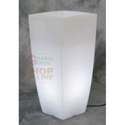 VASO HOME LIGHT QUADRO IN RESINA COLORATA CM. 40X40X90H. BIANCO