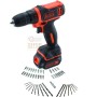 BLACK DECKER TRAPANO A BATTERIA A LITIO CDD12AT-QW SET-50