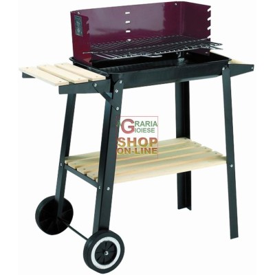 BLINKY BARBECUEE A LEGNA WOODY-48 CON RUOTE CM. 48X29 78790-40/7