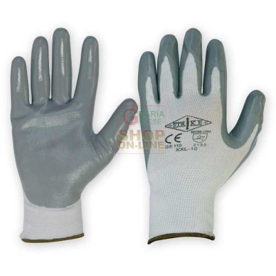 GUANTI NYLON ECO NBR GRIGI TG. 8 A 10 CONF. PZ. 6