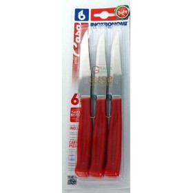 BONOMI SET DE CUTITE TAVOLA SI FRIPTURA 6 BUCATI MANICO ROSU