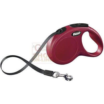 GUINZAGLIO AUTOMATICO FLEXI NEW CLASSIC A FETTUCCIA ROSSO KG.