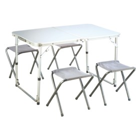 CAMPING SET TAVOLO ÎN ALUMINIU CU 4 SGABELLam CM. 98x61x60h.