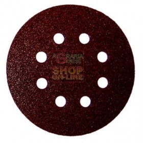 DISCO ABRASIVO VELCRATO CON 8 FORI MM. 125 GR.100