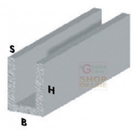 CANALINO U IN ALLUMINIO PROFILO CROMO H. 200 MM. 10 X 10 X 1 CANALINO U IN ALLUMINIO PROFILO CROMO H. 200 MM. 10 X 10 X 1