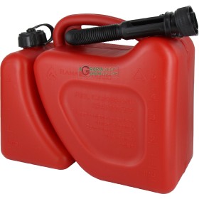 TANICA PER TRASPORTO CARBURANTE BENZINA OLIO MISCELA DOPPIO USO PER MOTOSEGA OMOLOGATA LT. 5+2 TANICA PER TRASPORTO CARBURANTE BENZINA OLIO MISCELA DOPPIO USO