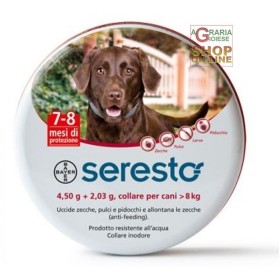 BAYER SERESTO COLLARE ANTIPARASSITARIO PER CANE SUPERIORE KG. 8 BAYER SERESTO COLLARE ANTIPARASSITARIO PER CANE SUPERIORE KG. 8