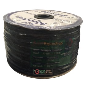 BRICODROP MANICHETTA FORATA D/16 mm. 08 MIL 20cm. 2L/h BOBINA DA mt. 250 BRICODROP MANICHETTA FORATA D/16 mm. 08 MIL 20cm. 2L/h BOBINA