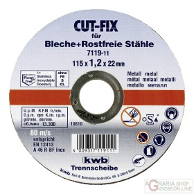 Einhell Disc tăiere CUT-FIX pentru metal pentru diam polizoare unghiulare. 115 x 1 2 x diam. 22 mm Einhell Disc tăiere CUT-FIX pentru metal pentru diam polizoare