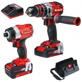 Einhell Set utensili trapano e avvitatore ad impulsi batteria 18V 2ah 4ah 18V Twinpack BL Einhell Set utensili trapano e avvitatore ad impulsi batteria