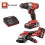 Einhell Set Trapano e Smerigliatrice con 2 batterie 18V 1,5 Ah